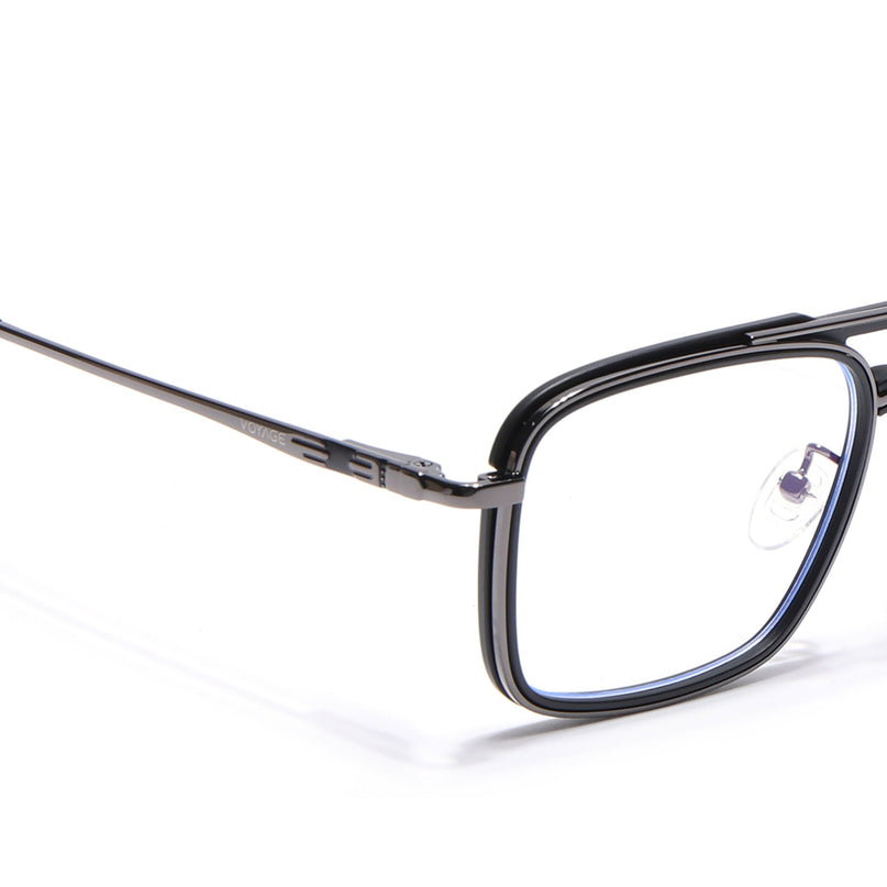 Voyage Grey & Black Wayfarer Eyeglasses for Men & Women (5012FMG6851-C1)