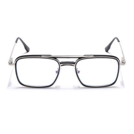 Voyage Silver & Black Wayfarer Eyeglasses for Men & Women (5012FMG6852-C2)
