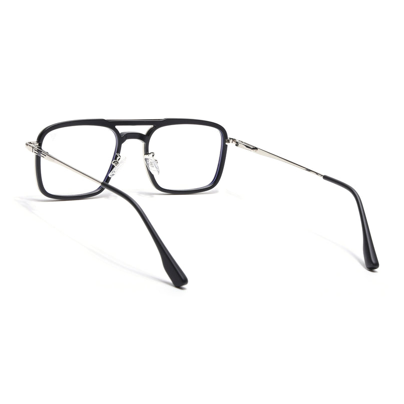 Voyage Silver & Black Wayfarer Eyeglasses for Men & Women (5012FMG6852-C2)