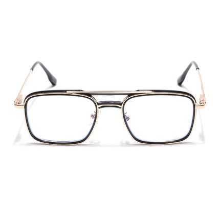 Voyage Golden & Black Wayfarer Eyeglasses for Men & Women (5012FMG6853-C3)