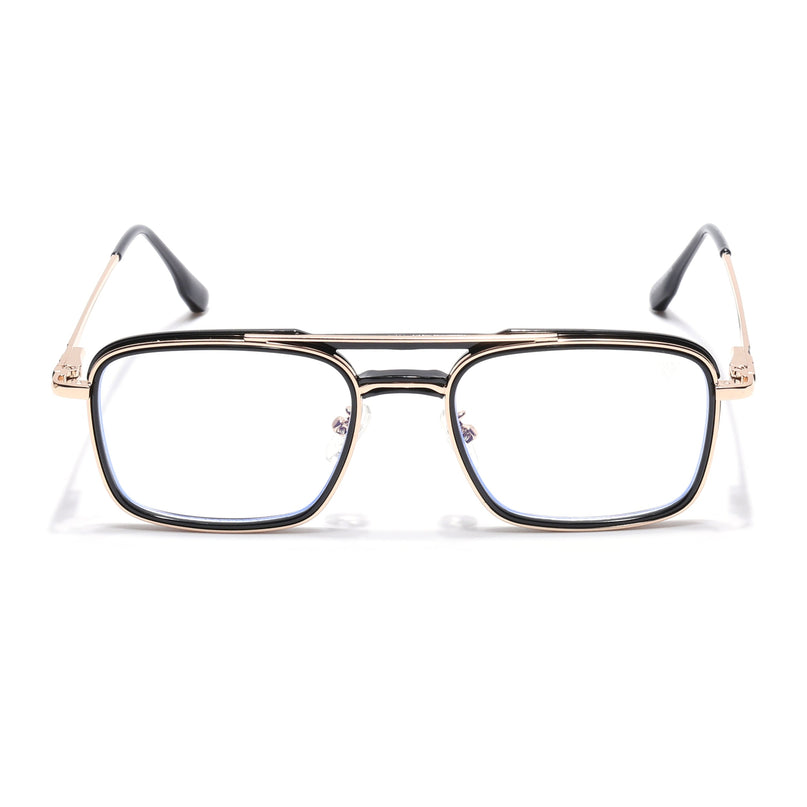 Voyage Golden & Black Wayfarer Eyeglasses for Men & Women (5012FMG6853-C3)