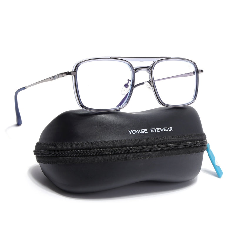 Voyage Grey Wayfarer Eyeglasses for Men & Women (5012FMG6855-C5)