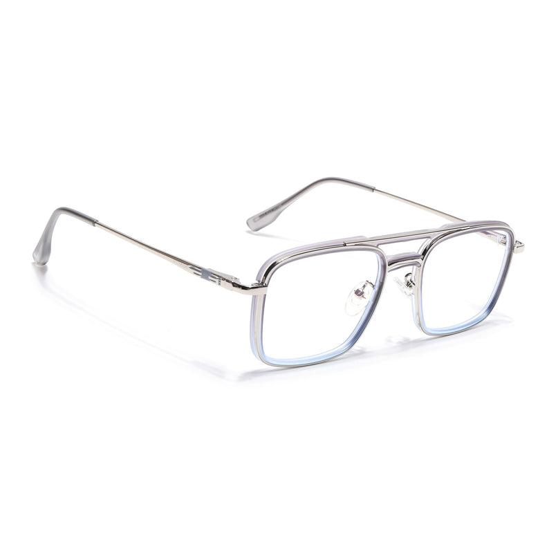 Voyage Silver & Grey Wayfarer Eyeglasses for Men & Women (5012FMG6856-C6)