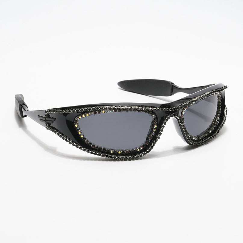Flash | Black Wrap-Around Polarized Sunglasses - PMG4364