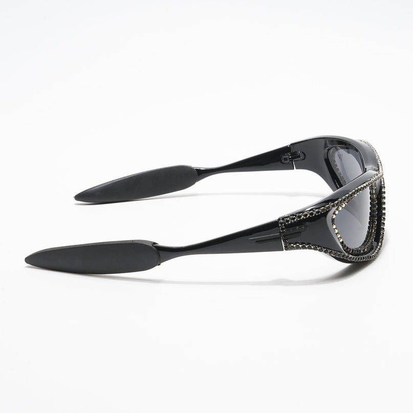 Flash | Black Wrap-Around Polarized Sunglasses - PMG4364