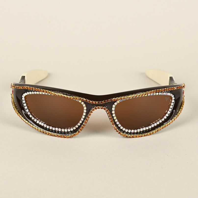 Flash | Brown Wrap-Around Polarized Sunglasses - PMG4365