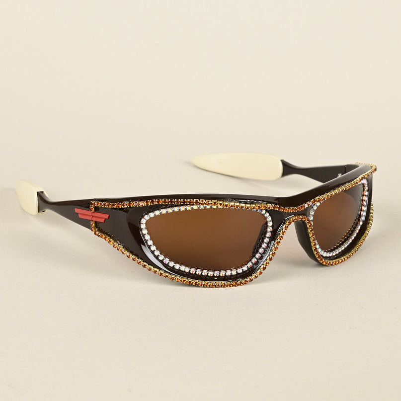 Flash | Brown Wrap-Around Polarized Sunglasses - PMG4365