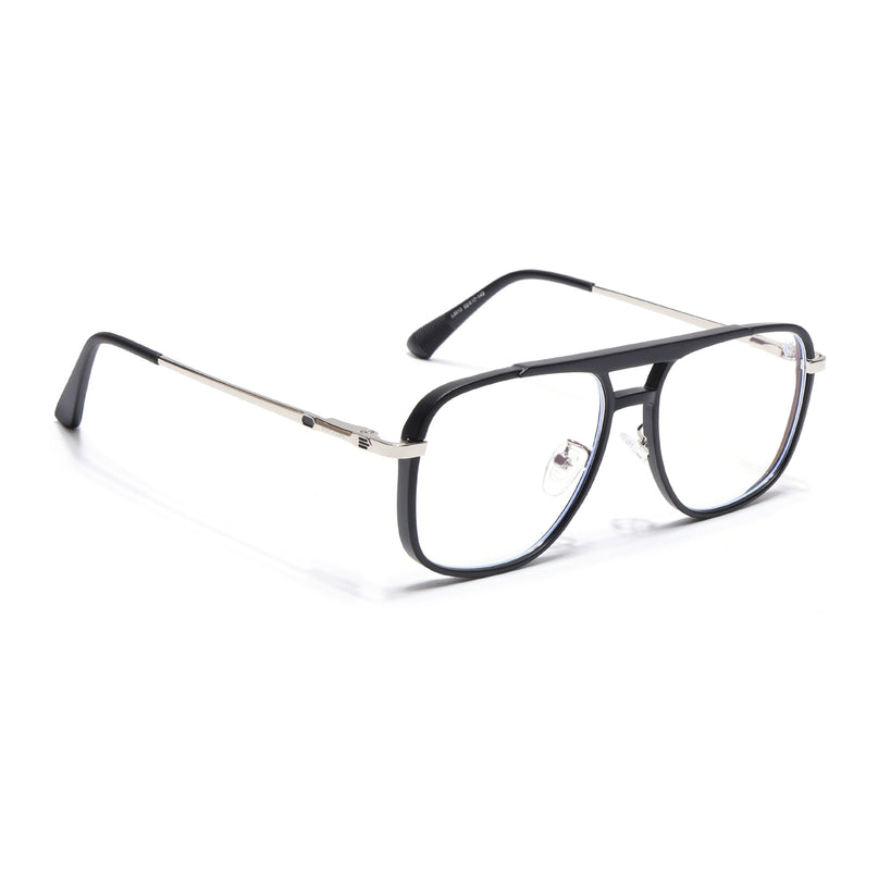 Voyage Silver & Black Wayfarer Eyeglasses for Men & Women (5013FMG6860-C2)