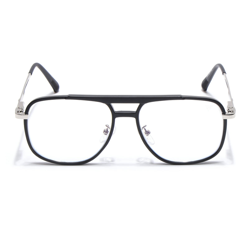 Voyage Silver & Black Wayfarer Eyeglasses for Men & Women (5013FMG6860-C2)