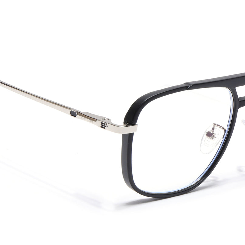 Voyage Silver & Black Wayfarer Eyeglasses for Men & Women (5013FMG6860-C2)