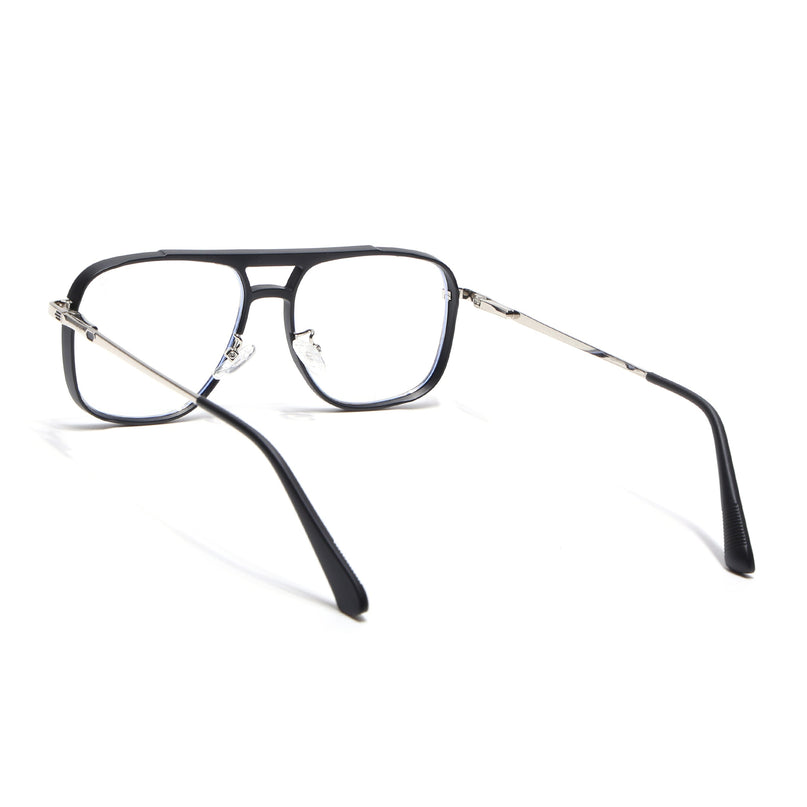 Voyage Silver & Black Wayfarer Eyeglasses for Men & Women (5013FMG6860-C2)