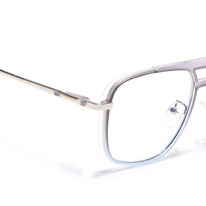 Voyage Silver & Transparent Wayfarer Eyeglasses for Men & Women (5013FMG6865-C7)