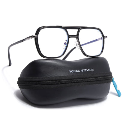 Voyage Grey & Black Wayfarer Eyeglasses for Men & Women (5014FMG6867-C1)