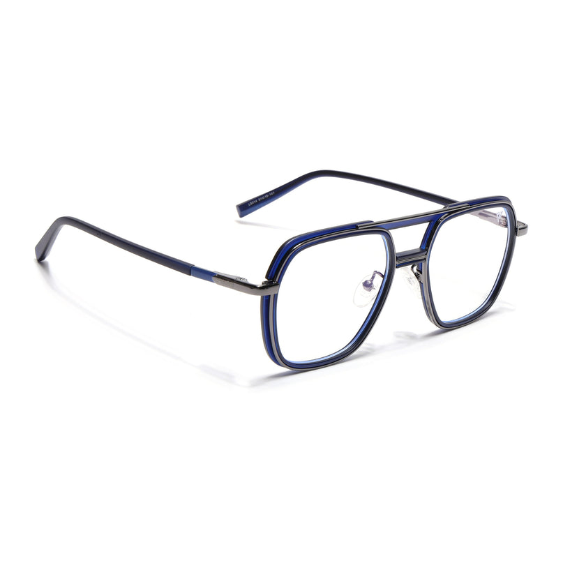 Voyage Grey & Blue Wayfarer Eyeglasses for Men & Women (5014FMG6870-C4)