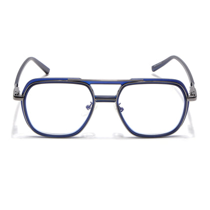 Voyage Grey & Blue Wayfarer Eyeglasses for Men & Women (5014FMG6870-C4)