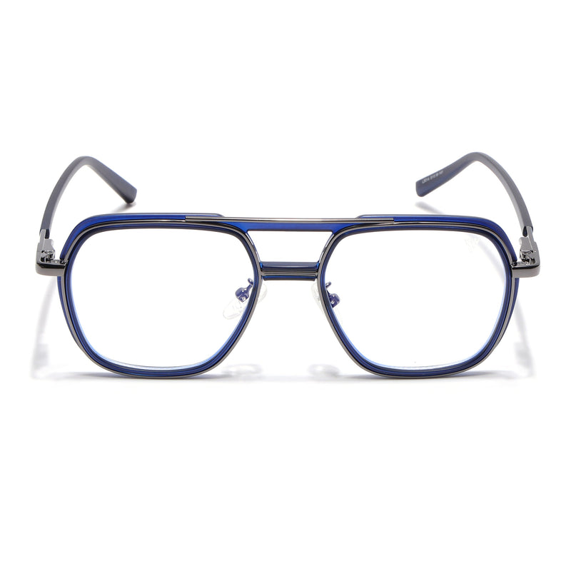 Voyage Grey & Blue Wayfarer Eyeglasses for Men & Women (5014FMG6870-C4)