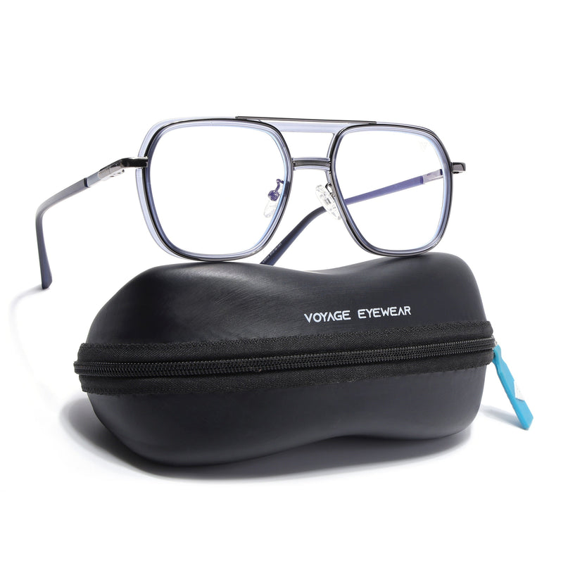 Voyage Grey Wayfarer Eyeglasses for Men & Women (5014FMG6871-C5)