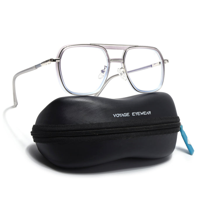 Voyage Silver & Grey Wayfarer Eyeglasses for Men & Women (5014FMG6872-C6)