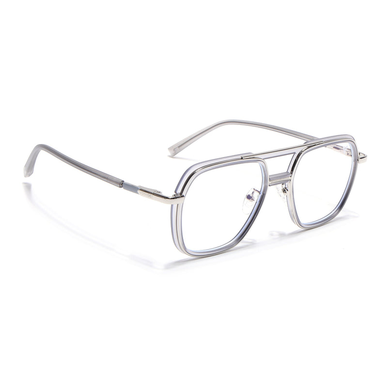 Voyage Silver & Transparent Wayfarer Eyeglasses for Men & Women (5014FMG6873-C7)