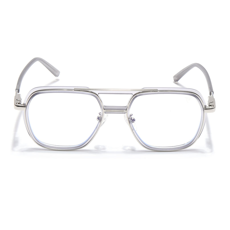 Voyage Silver & Transparent Wayfarer Eyeglasses for Men & Women (5014FMG6873-C7)