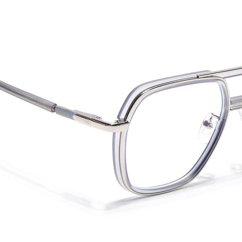Voyage Silver & Transparent Wayfarer Eyeglasses for Men & Women (5014FMG6873-C7)