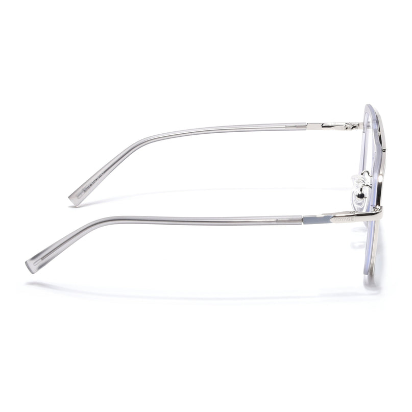 Voyage Silver & Transparent Wayfarer Eyeglasses for Men & Women (5014FMG6873-C7)