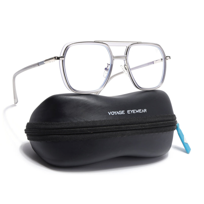 Voyage Silver & Transparent Wayfarer Eyeglasses for Men & Women (5014FMG6873-C7)