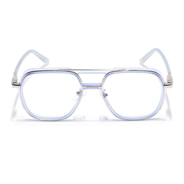 Voyage Silver & Purple Wayfarer Eyeglasses for Men & Women (5014FMG6874-C8)