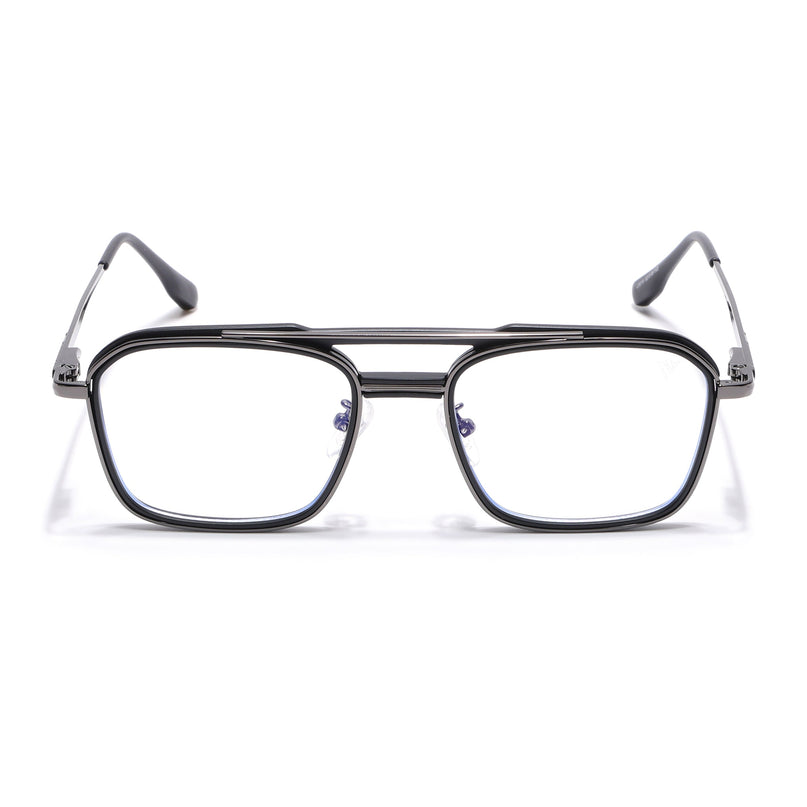 Voyage Grey & Black Wayfarer Eyeglasses for Men & Women (5015FMG6875-C1)