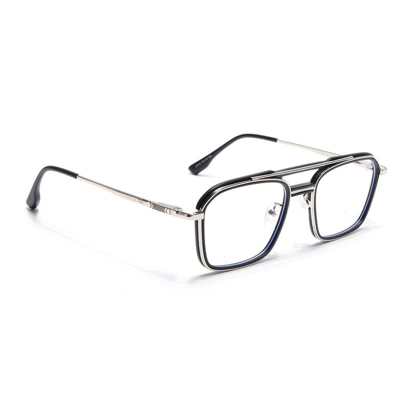Voyage Silver & Black Wayfarer Eyeglasses for Men & Women (5015FMG6876-C2)