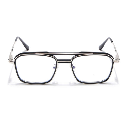 Voyage Silver & Black Wayfarer Eyeglasses for Men & Women (5015FMG6876-C2)