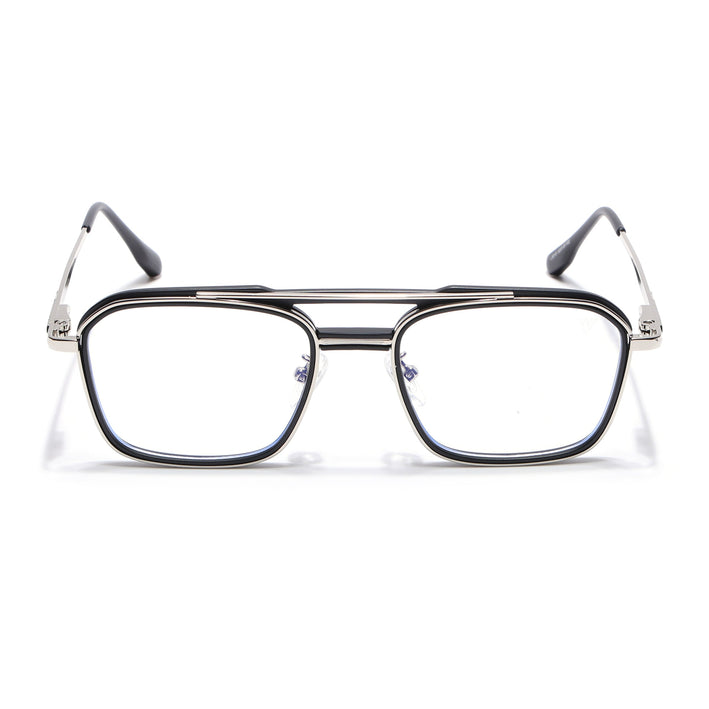 Voyage Silver & Black Wayfarer Eyeglasses for Men & Women (5015FMG6876-C2)