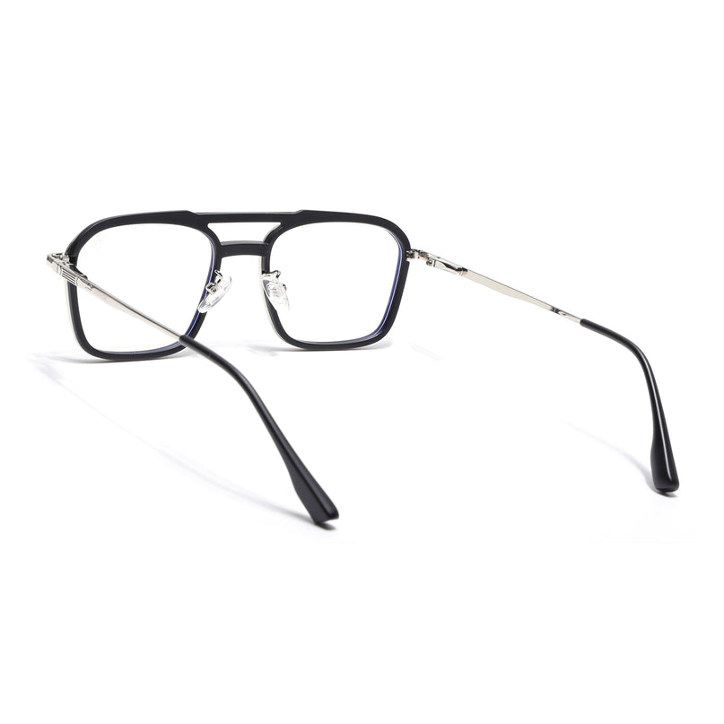 Voyage Silver & Black Wayfarer Eyeglasses for Men & Women (5015FMG6876-C2)