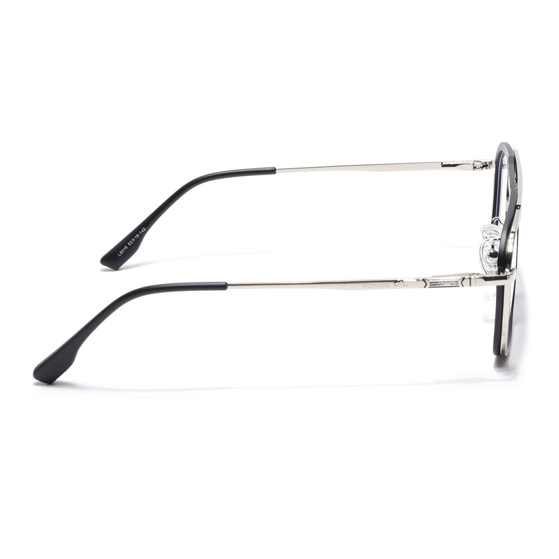 Voyage Silver & Black Wayfarer Eyeglasses for Men & Women (5015FMG6876-C2)