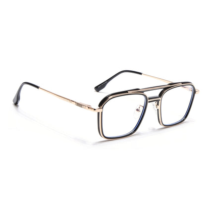 Voyage Golden & Black Wayfarer Eyeglasses for Men & Women (5015FMG6877-C3)