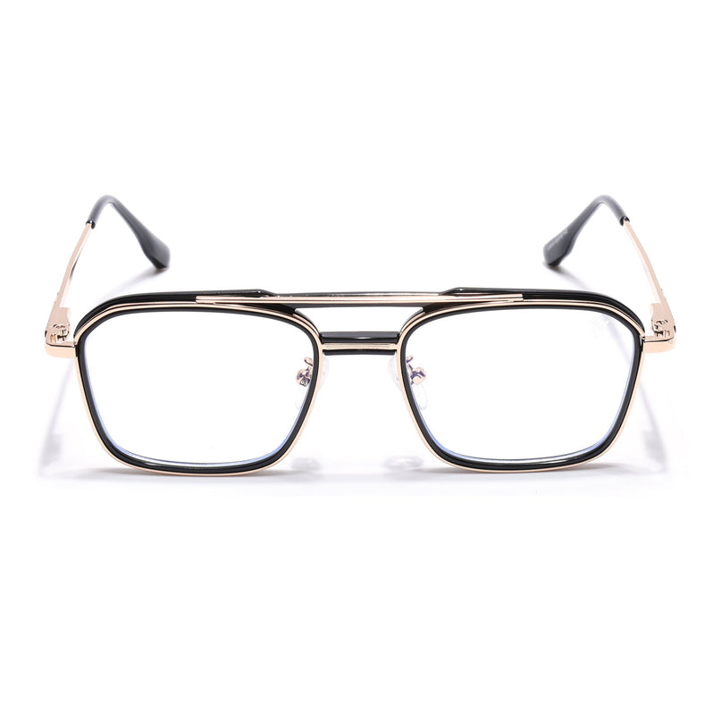 Voyage Golden & Black Wayfarer Eyeglasses for Men & Women (5015FMG6877-C3)