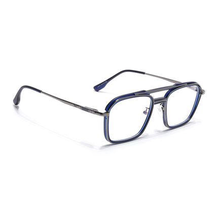 Voyage Grey & Blue Wayfarer Eyeglasses for Men & Women (5015FMG6878-C4)
