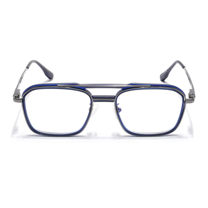 Voyage Grey & Blue Wayfarer Eyeglasses for Men & Women (5015FMG6878-C4)