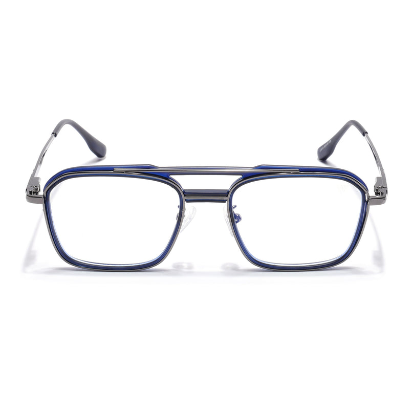 Voyage Grey & Blue Wayfarer Eyeglasses for Men & Women (5015FMG6878-C4)