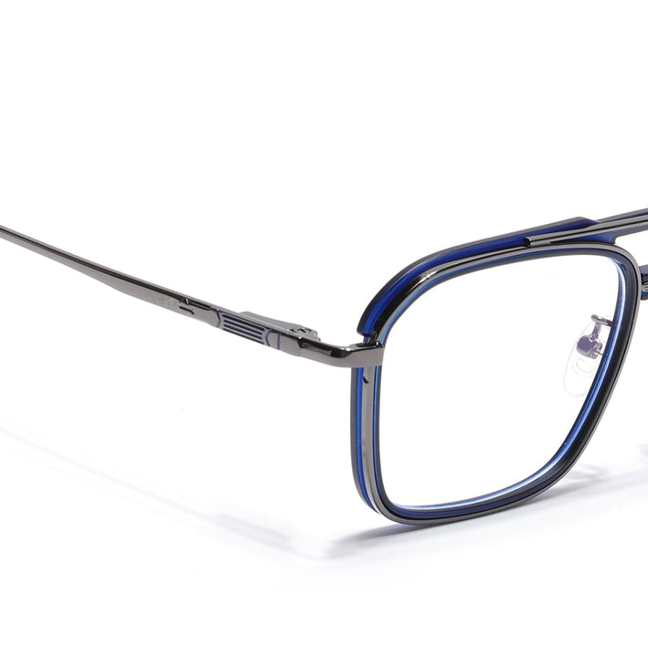 Voyage Grey & Blue Wayfarer Eyeglasses for Men & Women (5015FMG6878-C4)