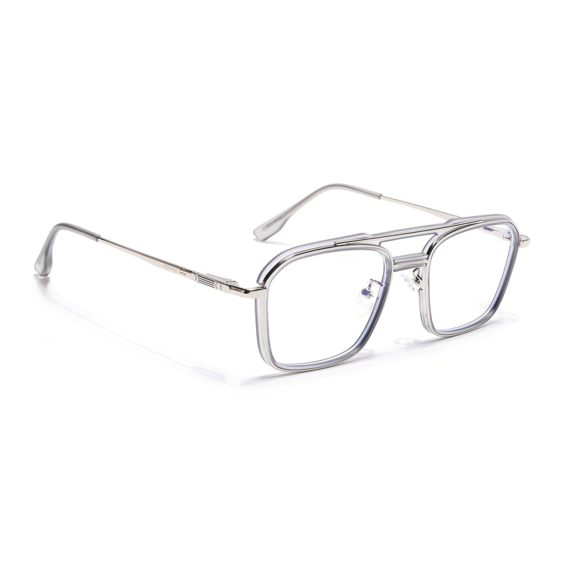 Voyage Silver & Grey Wayfarer Eyeglasses for Men & Women (5015FMG6880-C6)