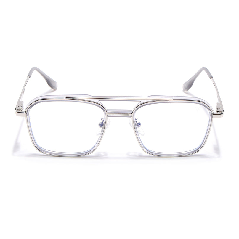 Voyage Silver & Grey Wayfarer Eyeglasses for Men & Women (5015FMG6880-C6)