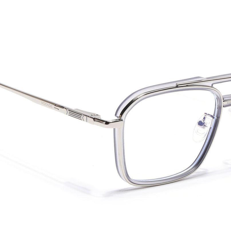Voyage Silver & Grey Wayfarer Eyeglasses for Men & Women (5015FMG6880-C6)