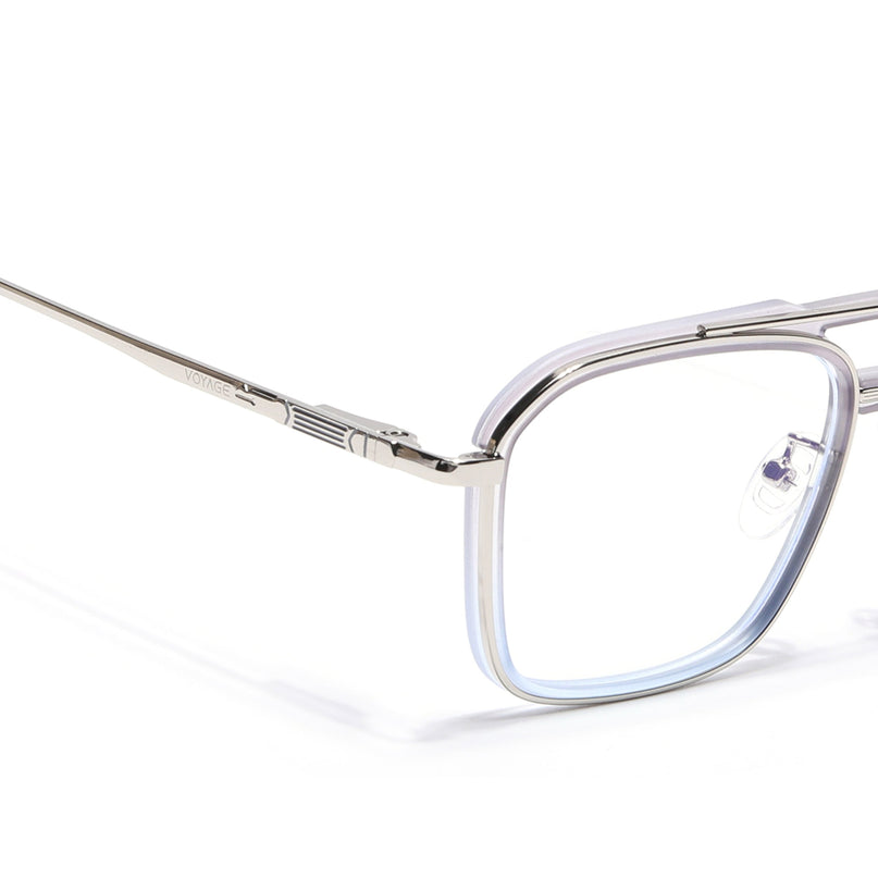 Voyage Silver & Transparent Wayfarer Eyeglasses for Men & Women (5015FMG6881-C7)