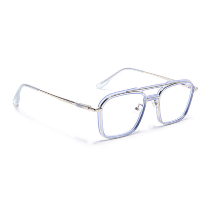 Voyage Silver & Purple Wayfarer Eyeglasses for Men & Women (5015FMG6882-C8)