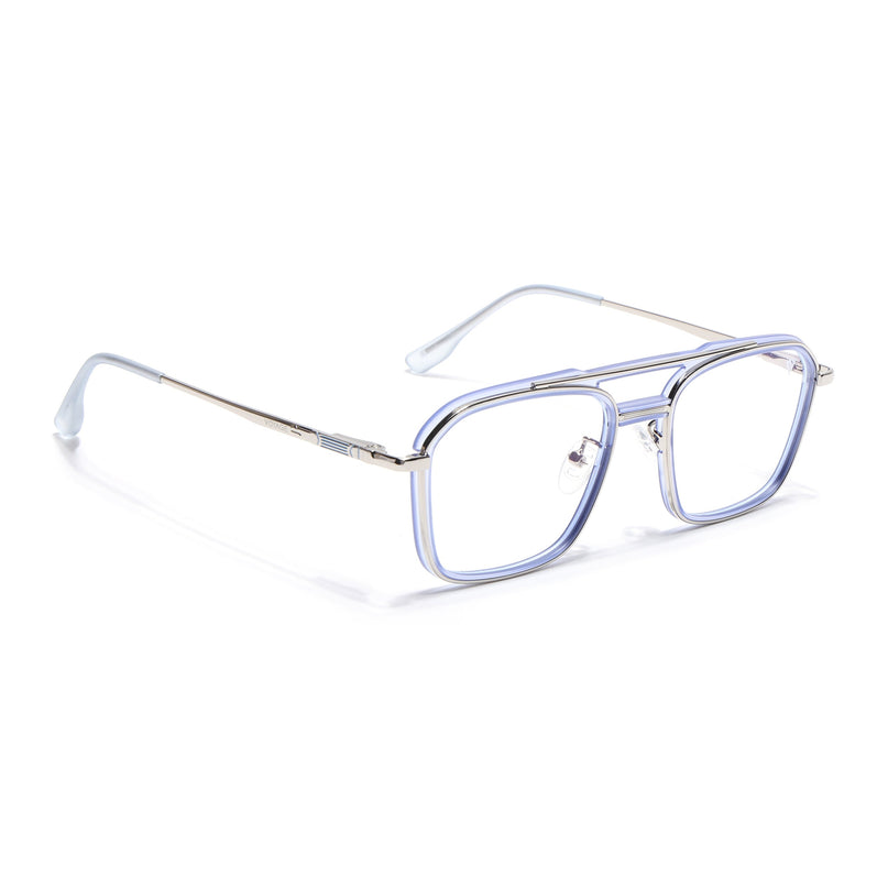 Voyage Silver & Purple Wayfarer Eyeglasses for Men & Women (5015FMG6882-C8)