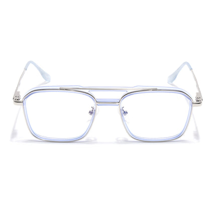 Voyage Silver & Purple Wayfarer Eyeglasses for Men & Women (5015FMG6882-C8)