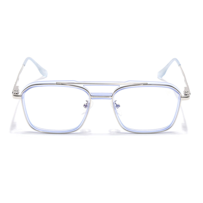 Voyage Silver & Purple Wayfarer Eyeglasses for Men & Women (5015FMG6882-C8)