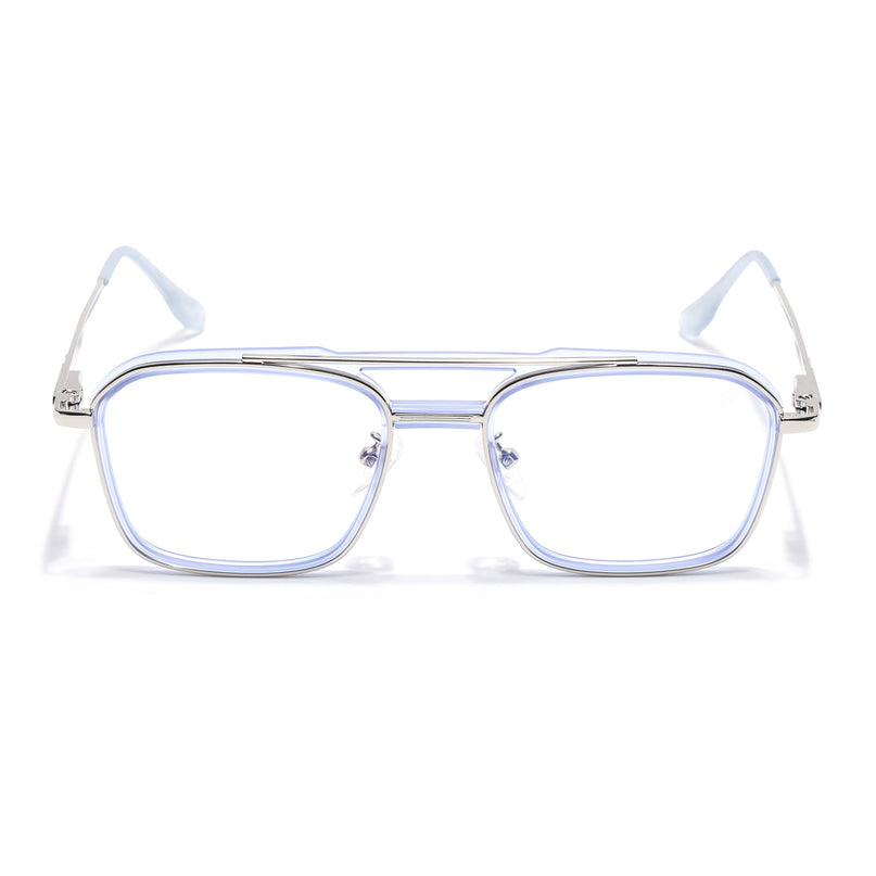 Voyage Silver & Purple Wayfarer Eyeglasses for Men & Women (5015FMG6882-C8)