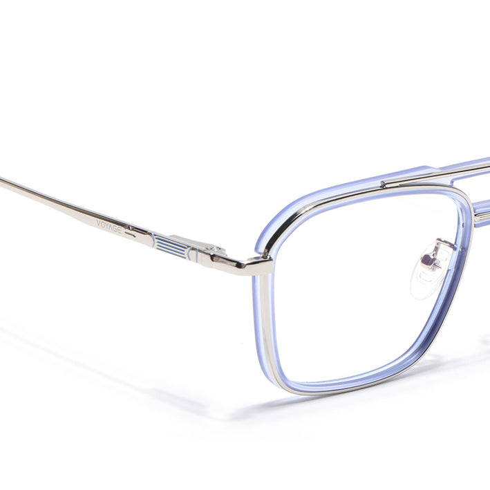 Voyage Silver & Purple Wayfarer Eyeglasses for Men & Women (5015FMG6882-C8)